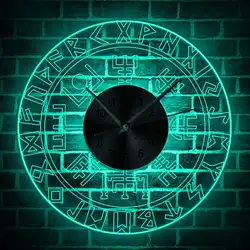 Vegvisir викинговый компас винтажный дизайн освещенные настенные часы Runic компас изменение цвета настенный светильник викинговый защитный