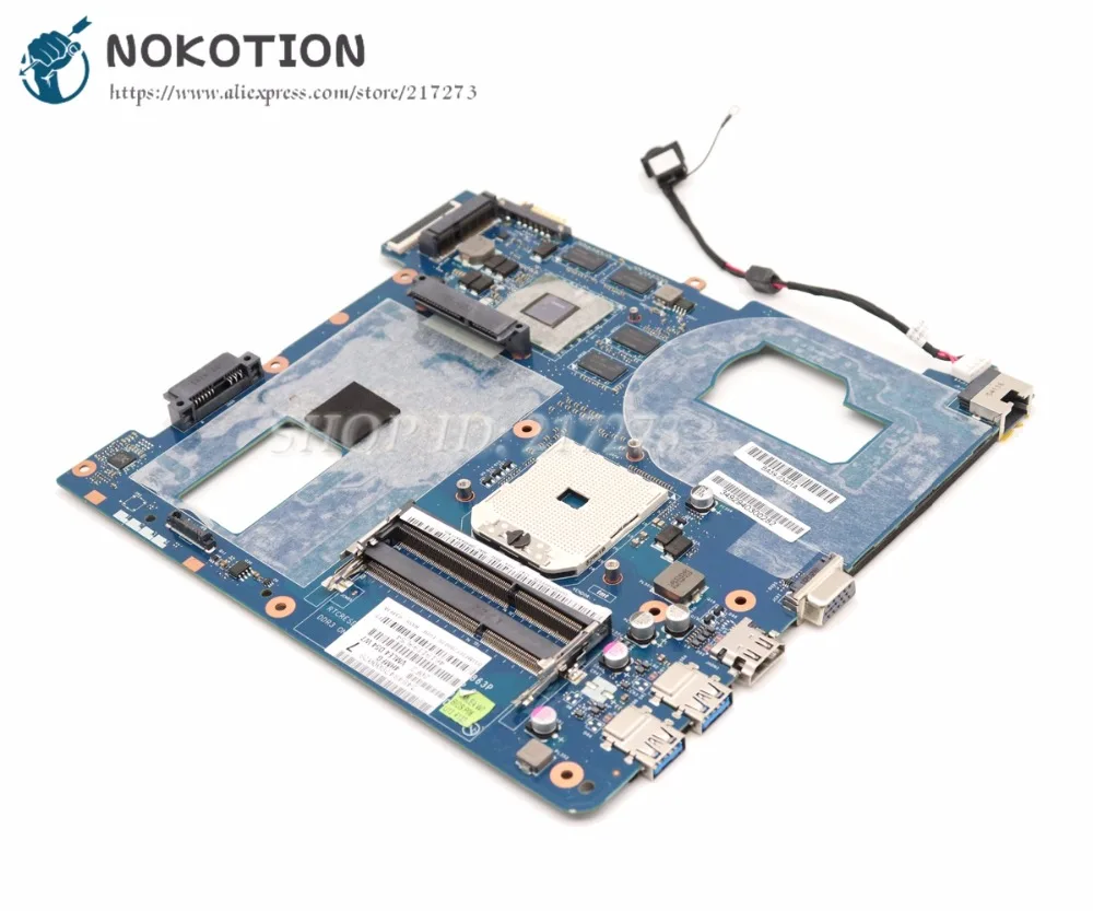 Nokotion جديد لسامسونج NP355 NP355C4C NP355V5C laptop motherboard QMLE4 LA-8863P BA59-03567A ddr3 HD7600M الفيديو رقاقة