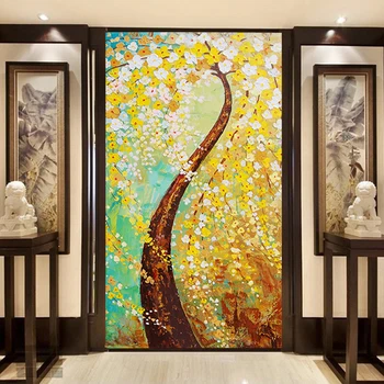

Custom 3D Photo Wallpaper Living Room Entrance Corridor Restaurant Backdrop Murals Non-woven Oil Painting Tree Wallpaper Decor