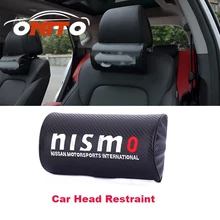 2 шт., кожаные хлопковые автомобильные аксессуары, подголовник для шеи, подушка для шеи Nismo logo Evolution Qashqai X-trail Juke Altima