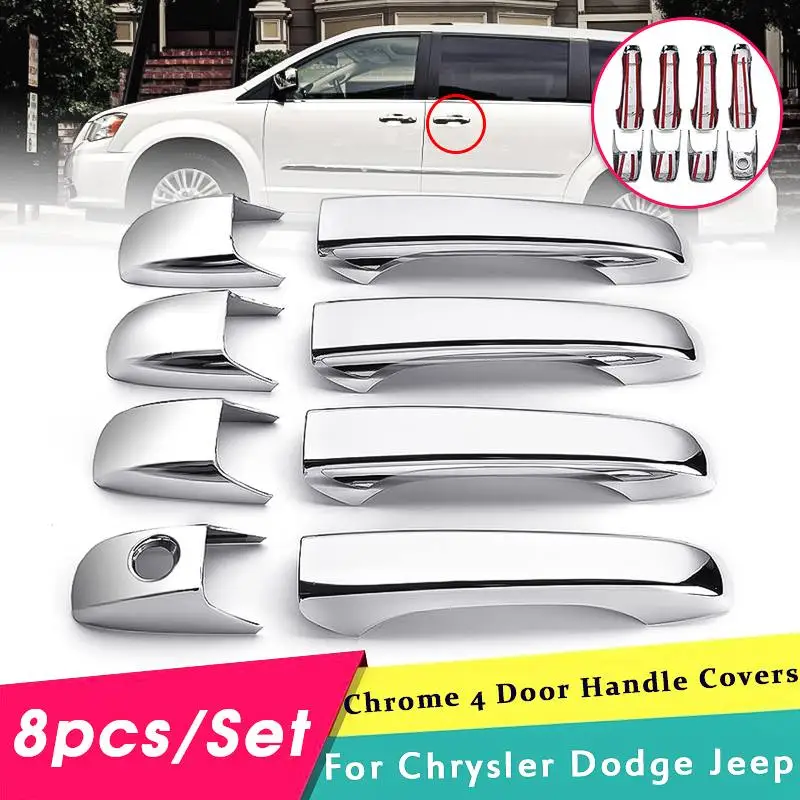 Хромированная крышка ручки для Dodge Avenger caliber Durango Grand Caravan для Chrysler 200 300 Jeep Grand Cherokee