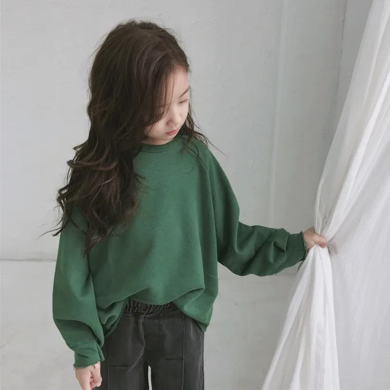 

Baby Cotton Autumn 2018 Fall Children Hoodies Kid School Loose Cotton Sweatshirt For Girls 12 10 8 4 6 Clothing Long Sleeve Tops