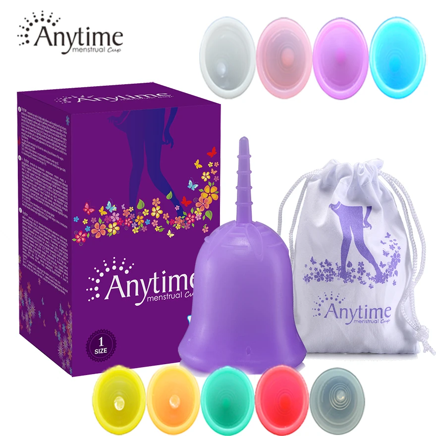 

Anytime Silicone Menstrual Cup Copa Menstrual Women Feminine Hygiene Health Care Supplies Tool feminine hygiene product With Bag