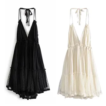 

women's summer sundress Women Splicing Crochet Lace Sleeveless Club Cocktail Pendant Dress Vestidos Charming Clothing Dresses