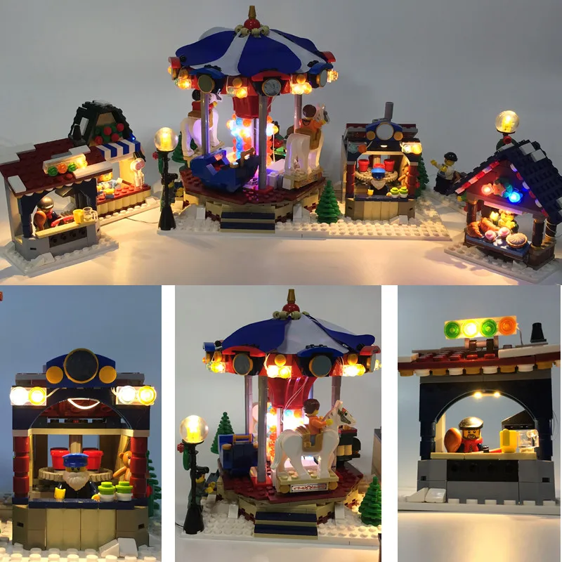

LED Light Building Blocks Toy (Only light set included) For lego 10235 36010 Christmas Winter Village Market Building Block Toy