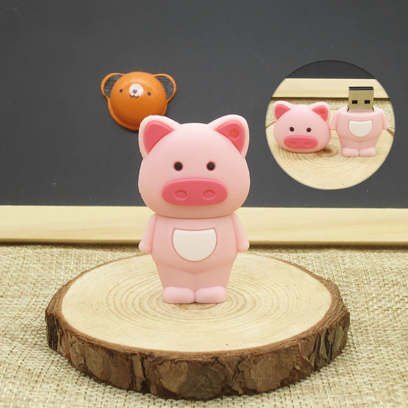 Cartoon Cute Pink Pig USB Flash Drive Pen Usb Stick 2.0 64G 8GB 16GB 32GB 4GB U Disk High Quality Pendrive Lovely Gift | Компьютеры и