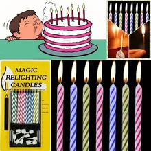 10 шт волшебная свеча для снятия стресса, хитрые свечи для дня рождения, Вечные свечи для вечеринки, декор тортов на день рождения