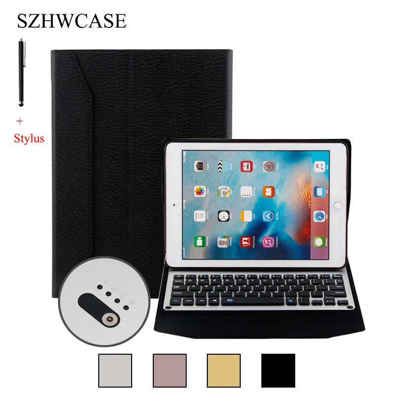 

For iPad Pro 9.7 inch 2016 Wireless Bluetooth Keyboard Case For iPad Pro 9.7 2016 Tablet Aluminum Alloy Flip Stand Cover +Stylus