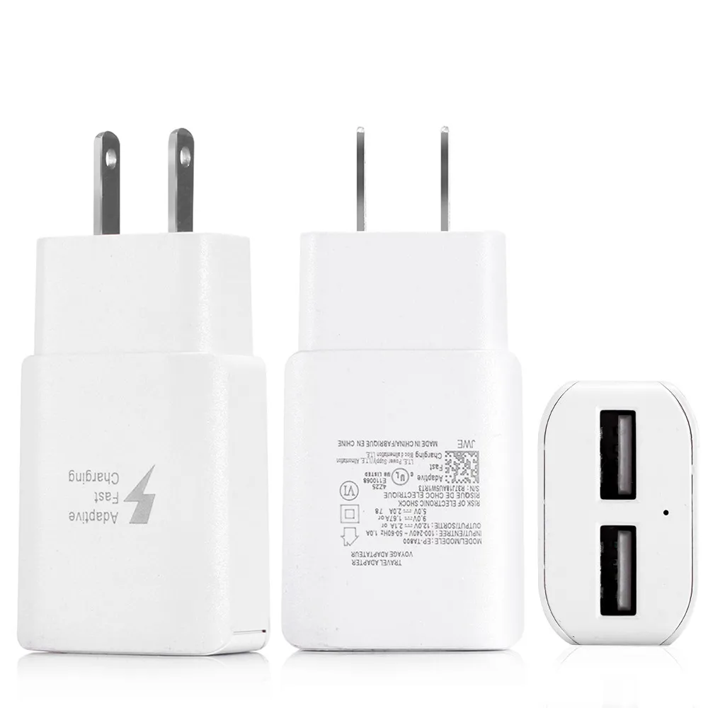QC 3,0 адаптер зарядного устройства с двойным USB EU/US вилкой 25 Вт Максимальная дорожная настенная Быстрая зарядка 3,0 зарядное устройство 2 USB порта Быстрая зарядка для телефона# N