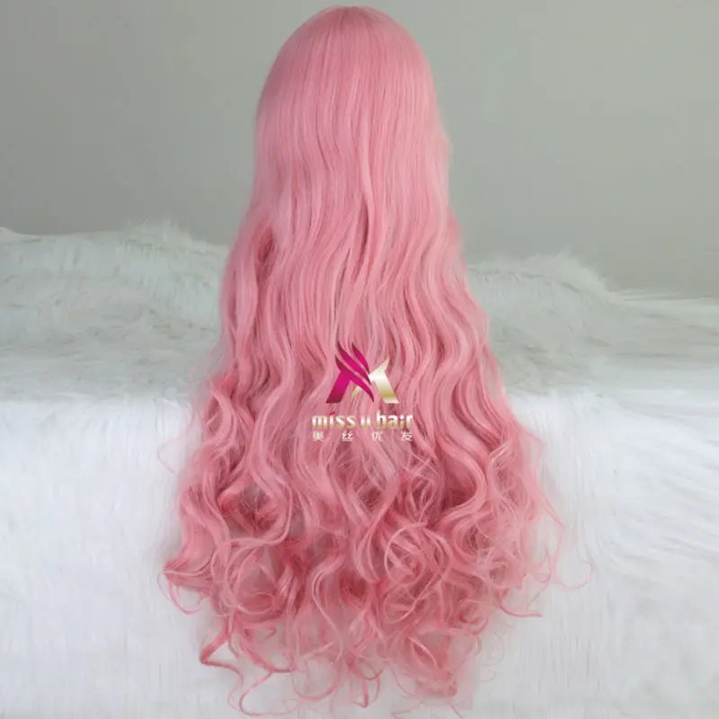 Miss U волосы женщины синтетические 80 см длинные вьющиеся светло-розовый зеленый цвет парик косплей Хэллоуин для взрослых