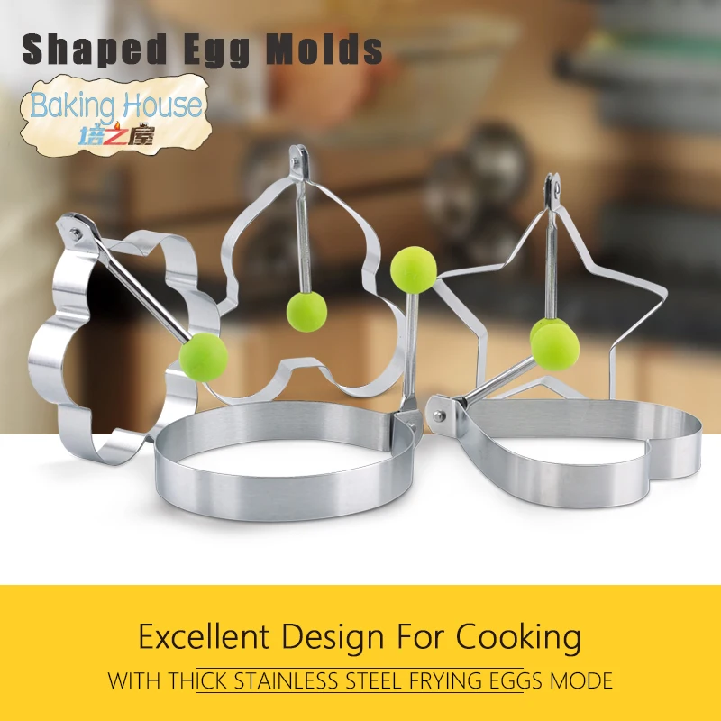 

5pcs/set Stainless steel Cute Shaped Fried Egg Mold Pancake Rings Mold Kitchen Tool