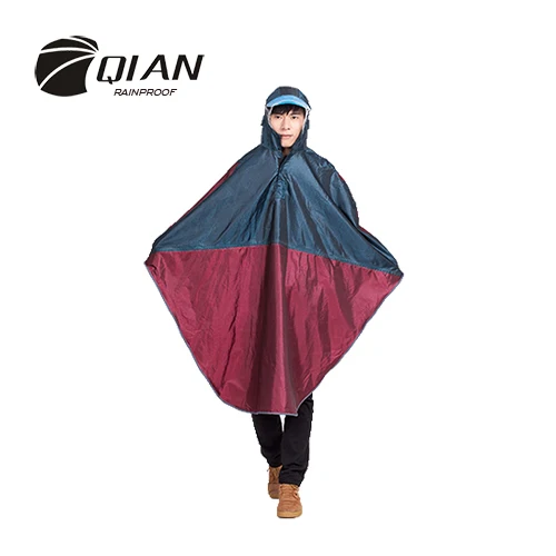 Qian rainproof взрослых мульти-функциональный Открытый пончо дождевик Оксфорд Материал Восхождение Велоспорт туристическое снаряжение плащи - Цвет: Cyan