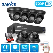SANNCE 8CH 1080P HDMI DVR kit 720P CCTV System 6PCS 1200TVL Surveillance Security Cameras Waterproof IR night 1TB HDD