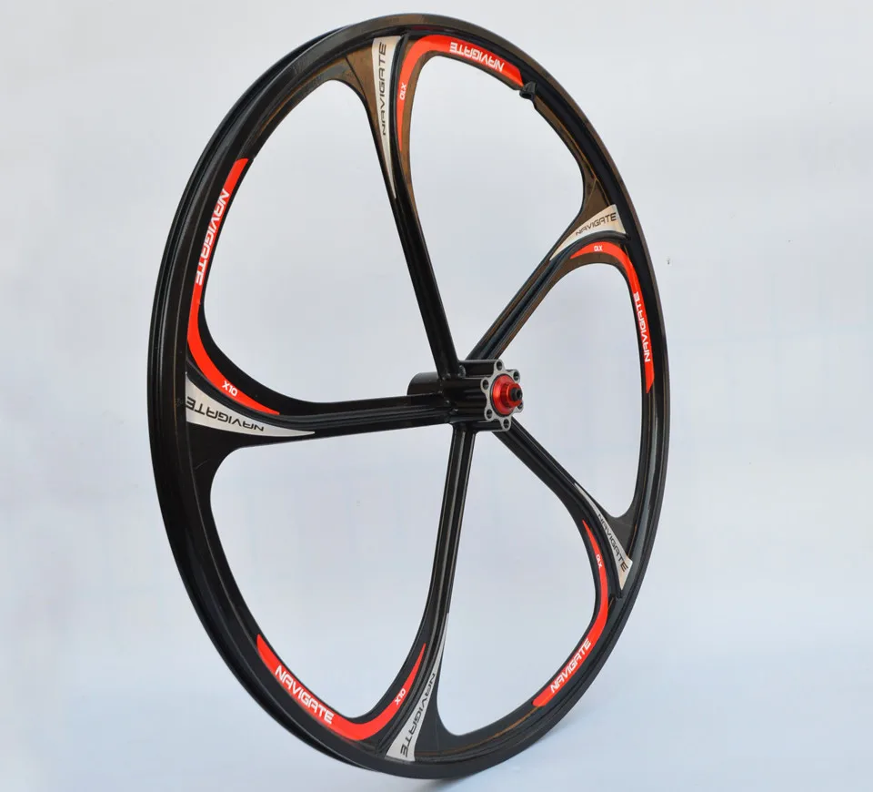 Perfect New 26-Inch Mountain Bicycle Magnesium Alloy Lntegrally Molded Five Spokes Wheel Compatible 8/9/10 Speed Cassette Sprockets 4