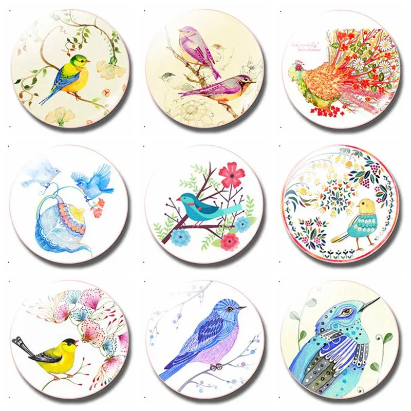 

Painting the Bird 30MM Fridge Magnet Cute Animals Refrigerator Magnet Glass Dome Magnetic Stickers Creative Home Decor