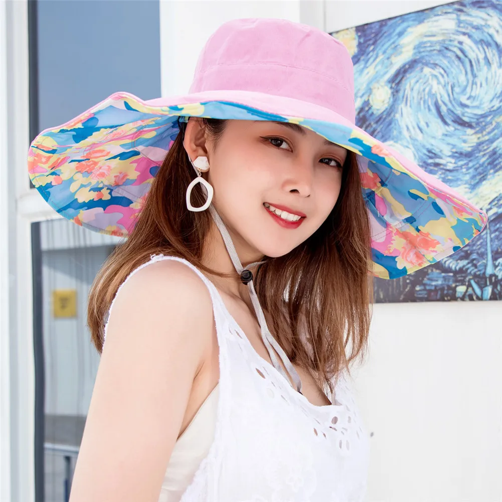 Женская солнцезащитная Кепка с широкими полями, складная Солнцезащитная ветрозащитная пляжная кепка NYZ Shop