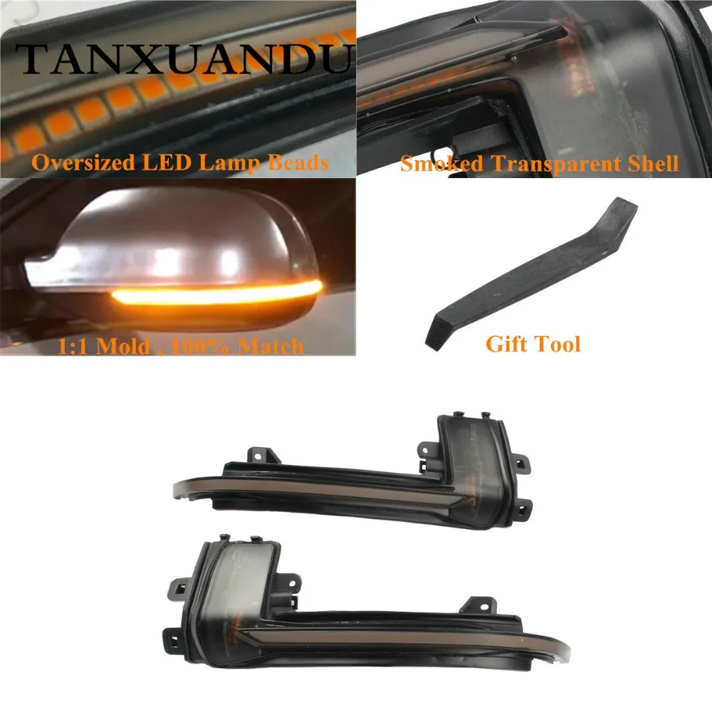 

Smoked Transparent Dynamic LED Door Mirror Turn Signal Light Wing Indicator Lamp For AUDI A3 S3 11-13 A4 B8.5 11-15 A5 S5 11-16