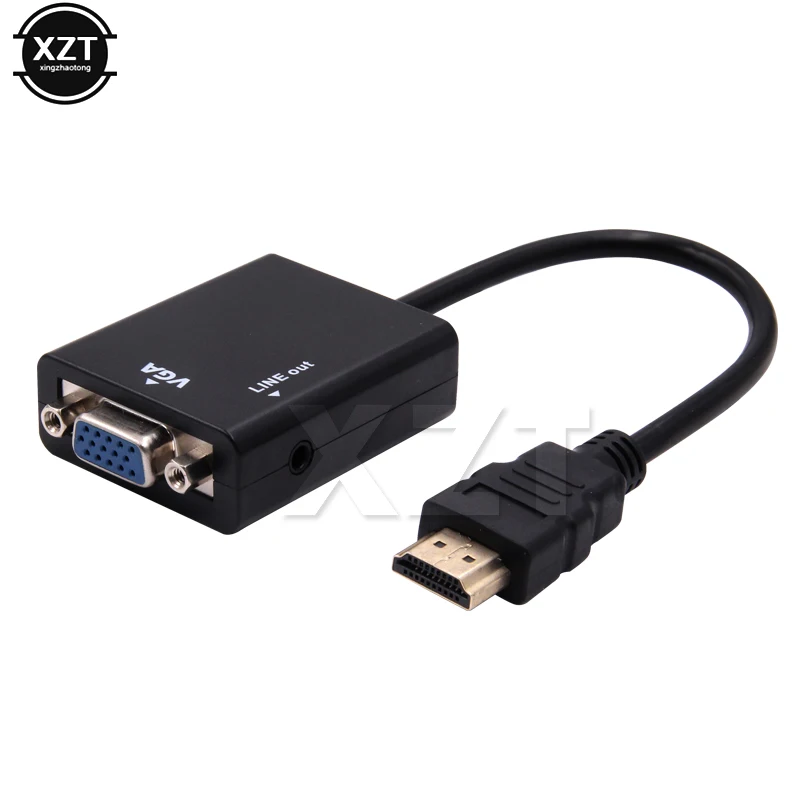 

High Quality 3.5mm Jack Audio Cable HDMI to VGA Adaptor Femal with HDMI to VGA Converter for PS4 MINI HDMI to VGA Adapter