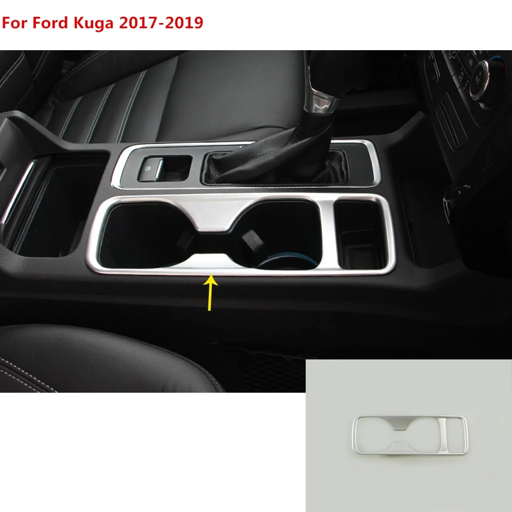 For Ford Kuga 2017 2018 2019 car inner trim ABS Silver Center Console  middle front shift Cup gear armrest box frame hoods 1pcs - AliExpress