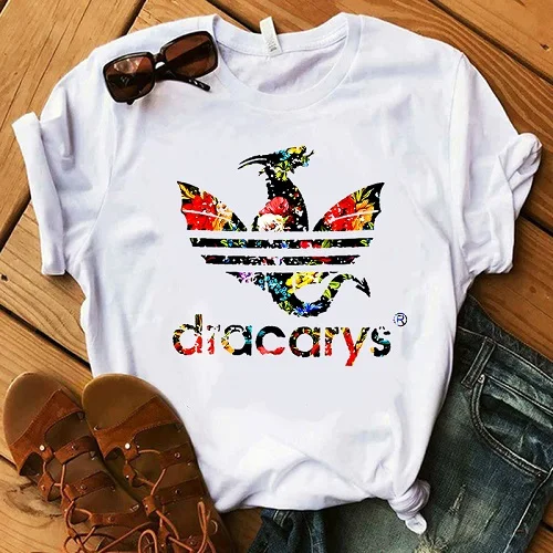 Dracarys, женская футболка, Игра престолов, белая футболка, летняя футболка Harajuku, футболка Mother of Dragon, футболка с короткими рукавами, Mujer - Цвет: x50361