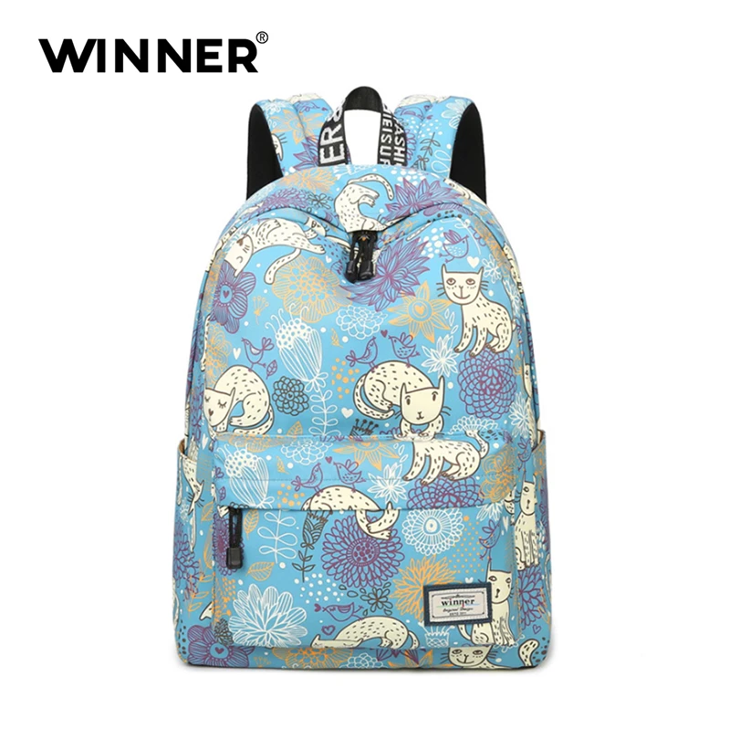 Preppy Style Backpack for Teenagers Girls Animal Cute Cat Printing Children School Backpack Kids Women Casual
