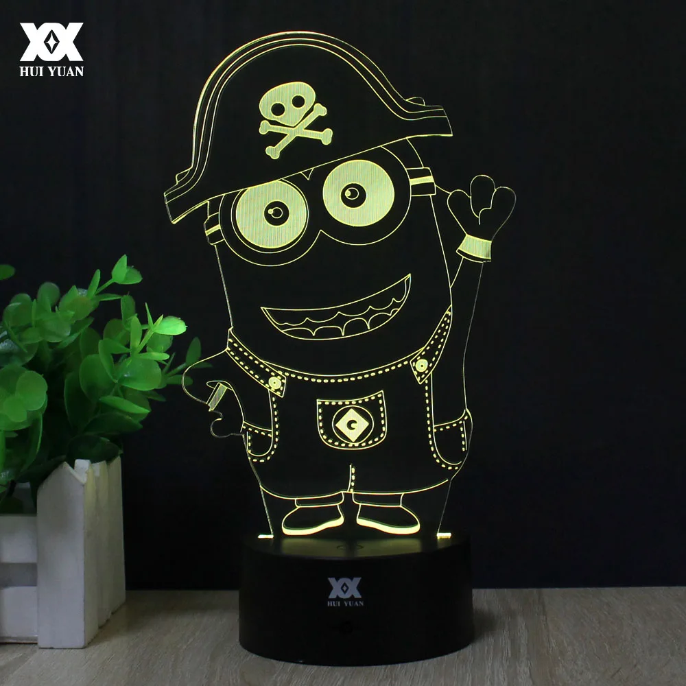 

Despicable me" Minions 3D Lamp LED Remote Control Night Light USB Decorative Table Lamp Interesting Gift HUI YUAN Brand
