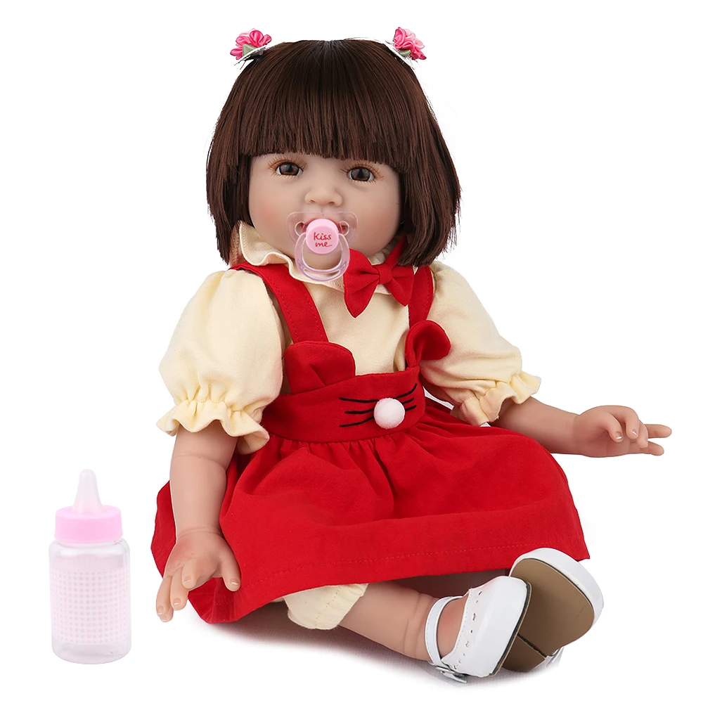 NPKDOLL 22 дюйма Reborn Doll силиконовое тело 55 см красная одежда для девочек милые игрушки