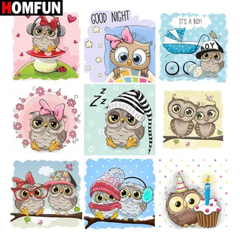 

HOMFUN Full Square/Round Drill 5D DIY Diamond Painting "Cartoon owl" 3D Embroidery Cross Stitch 5D Home Decor Gift