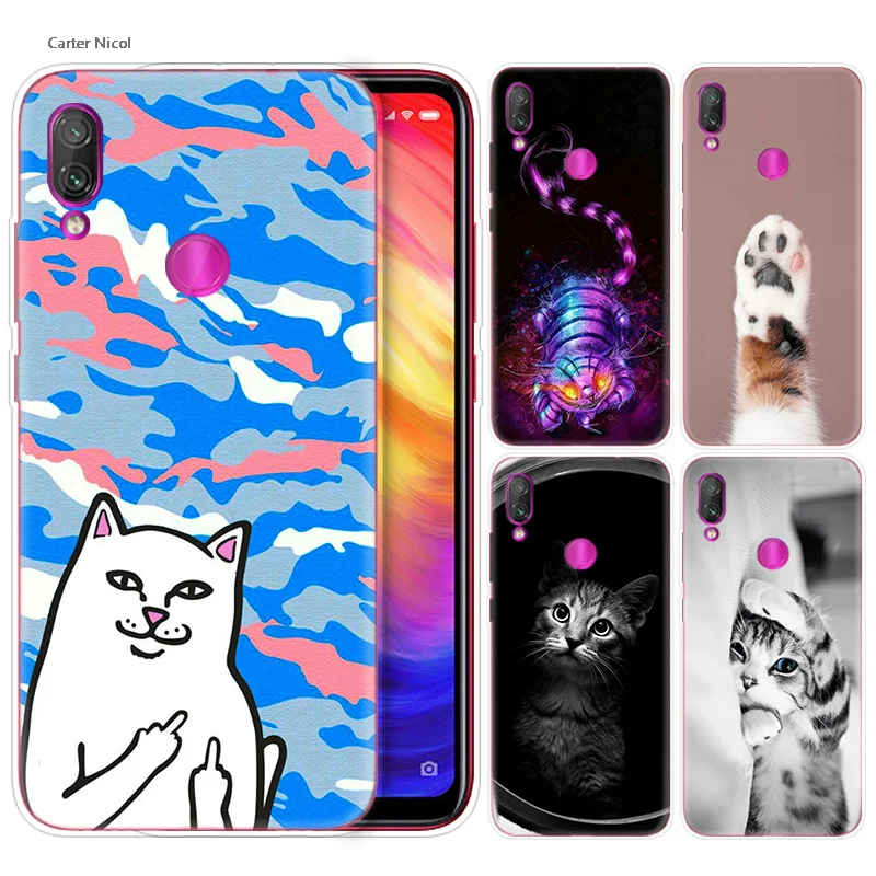 

Silicone Case for Xiaomi Redmi Note 7 6 5 Plus Mi A2 8 Lite Pro Prime Play Phone Cases Cover Cute Funny Black Cats kittens