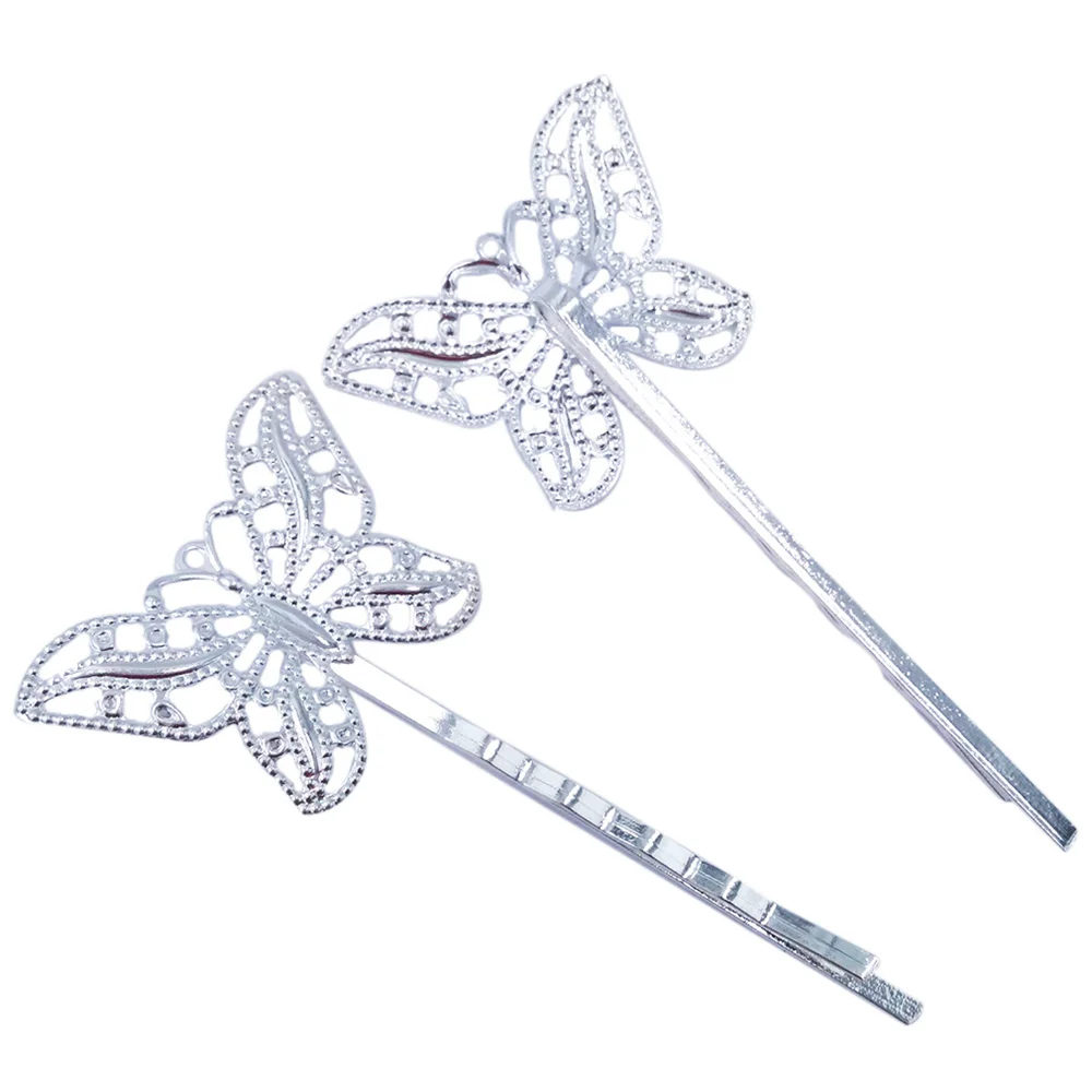 

Silver Plated 100piece Hair Pins with 20x30mm Butterfly Hairpins Jewelry Findings Hair accessories Wholesale HPF51