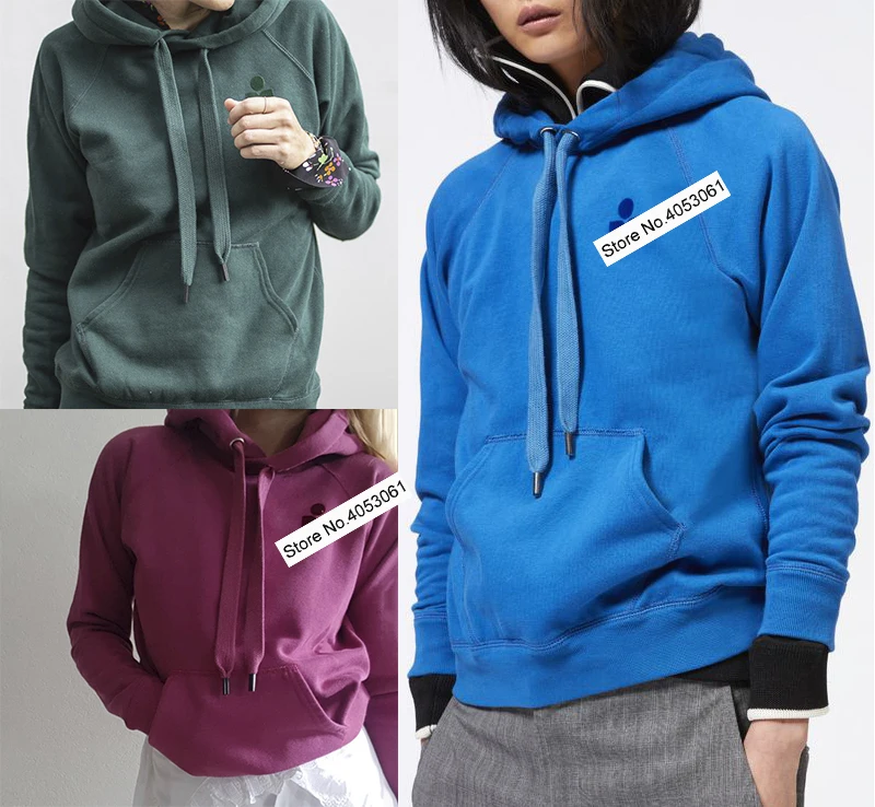

Green/Blue/Rose Red Cotton Blend Letter Print Fleece Hooded Sweatershirt - Fall/Winter/Spring Women Letter Printed Pullover