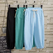 Женские летние повседневные эластичные джинсы с высокой талией винтажные узкие джинсы высокого качества хлопковые свободные до середины икры джинсовые брюки