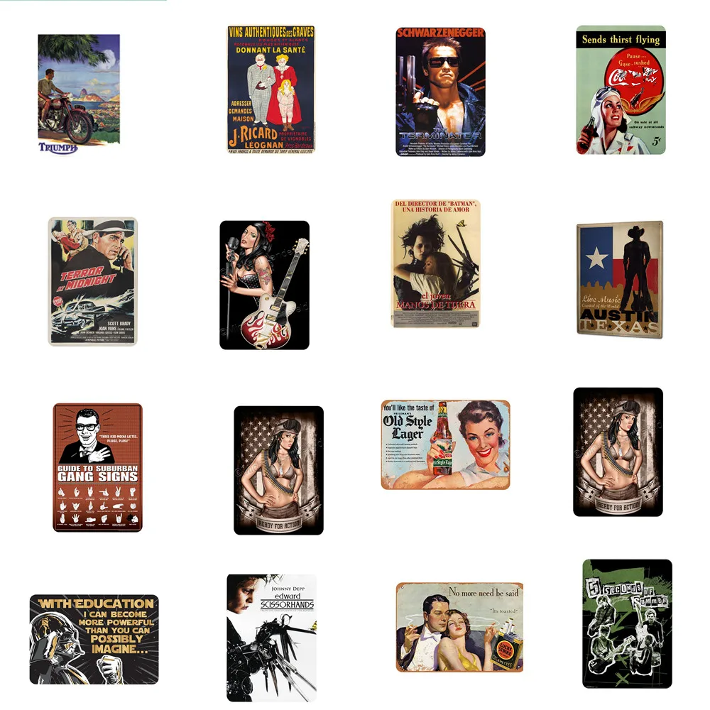 

Classic Movie Poster Ad Metal License Plate Vintage Home Decor Tin Sign Bar Pub Garage Decor Metal Sign Metal Painting Plaque
