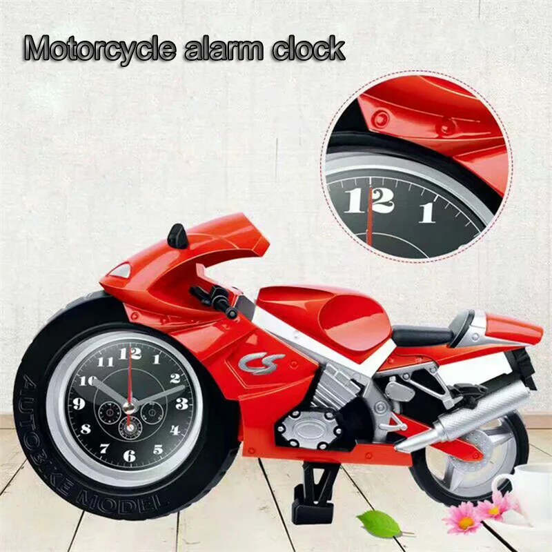 

Motorcycle Motorbike Pattern Alarm Clock Home Table Decor Kids Toy Birthday Gift UD88
