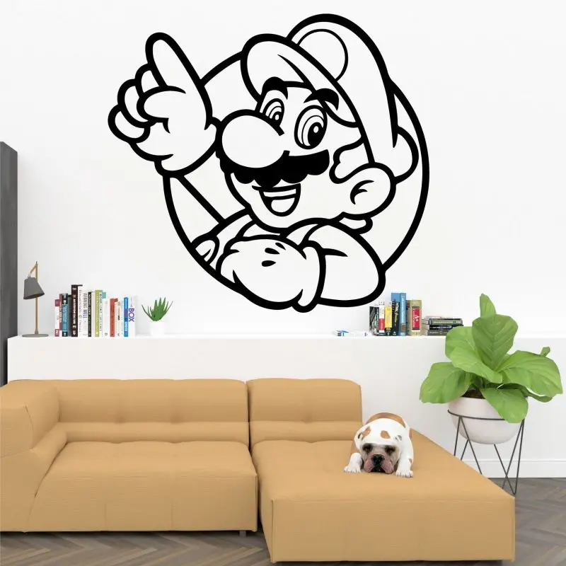 CHM-Manija DECAL del juego etiqueta Super Mario Gamer Decal Gaming Posters Gamer vinilo Wall Decals Parede Decor Mural etiqueta