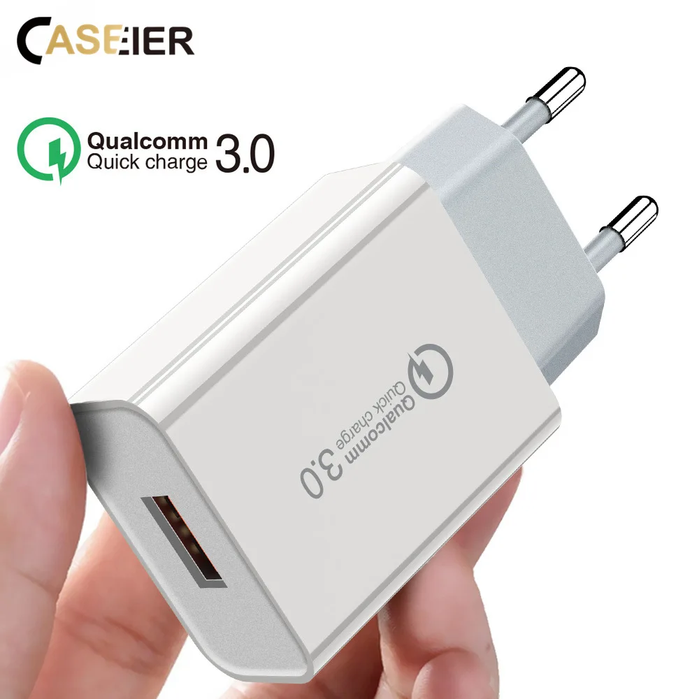 

CASEIER QC USB 3.0 Fast Charger For iPhone 6 7 8 Plus X XS Max EU US Plug Wall Charger Fast Charger Adaptor ForXiaomi Huawei
