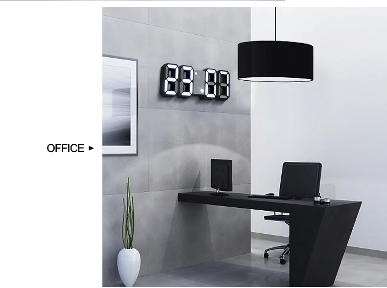Цифровой светодиодный настенные часы современный дизайн 3D светодиодный дисплей Дата температура будильник настенные часы для домашнего декора Reloj De Pared офис