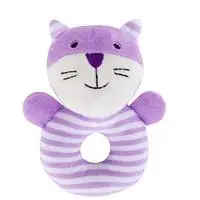 Purple Милые детские погремушки Кролик Плюшевые Детские Мультяшные игрушки для кроватки для новорожденных 0-24 месяцев обучающая игрушка плюшевый кролик, медведь ручные колокольчики - Цвет: Purple