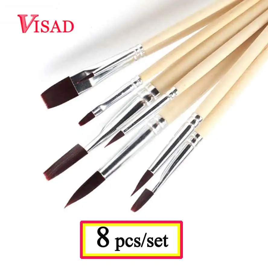 Buy 8pcs/pack Watercolor Gouache Paint Brushes