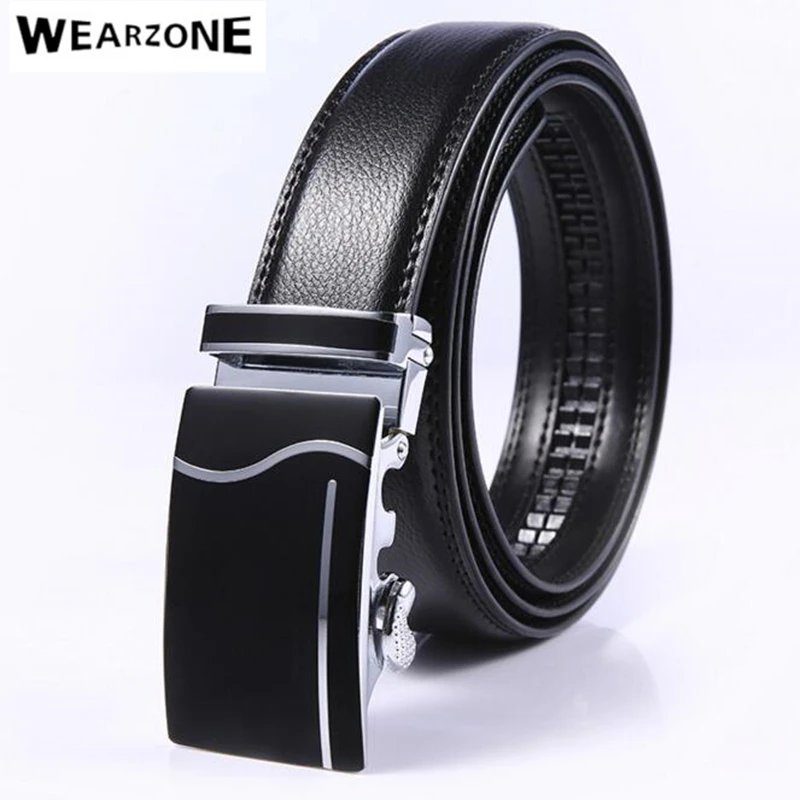 

WEARZONE 2017 Men Belt Designer Belts Men Automatic Buckle Cowhide Belts Luxury Comfort Click Belt