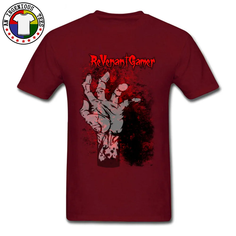 ReVenantGamer T-shirts for Male Cool Father Day Tops T Shirt Short Sleeve Retro Simple Style T-Shirt O-Neck All Cotton ReVenantGamer maroon