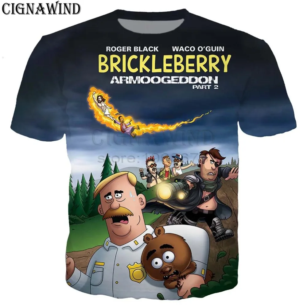 

New funny t shirts men/women anime Cartoon Brickleberry 3D printed t-shirt unisex Harajuku style tshirt streetwear tops