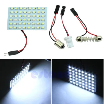 

White 48 LED 3528 SMD Universal Fit Dome Map Car Interior Light Bulb Lamp