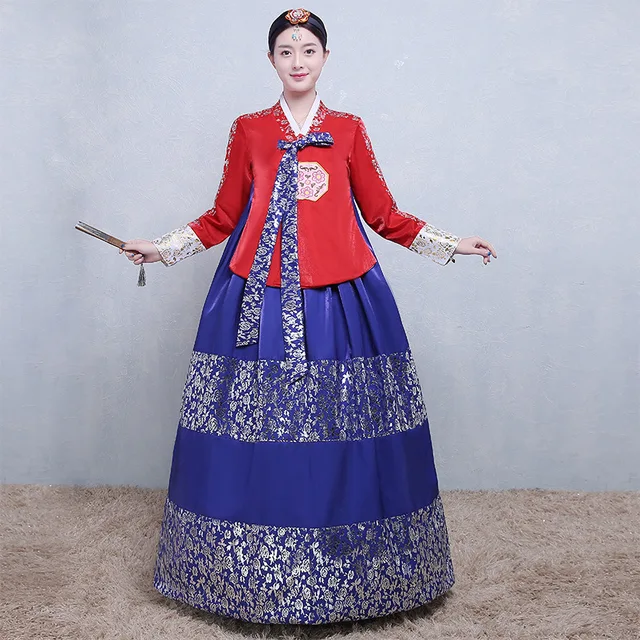 Traditional Hanbok Korean Le Women Dress Full Sleeve Ball Gown Traditional Hanbok Korean Le Women Dress Full Sleeve Ball Gown 2pcs Set Cosplay Clothes Chorus Dance