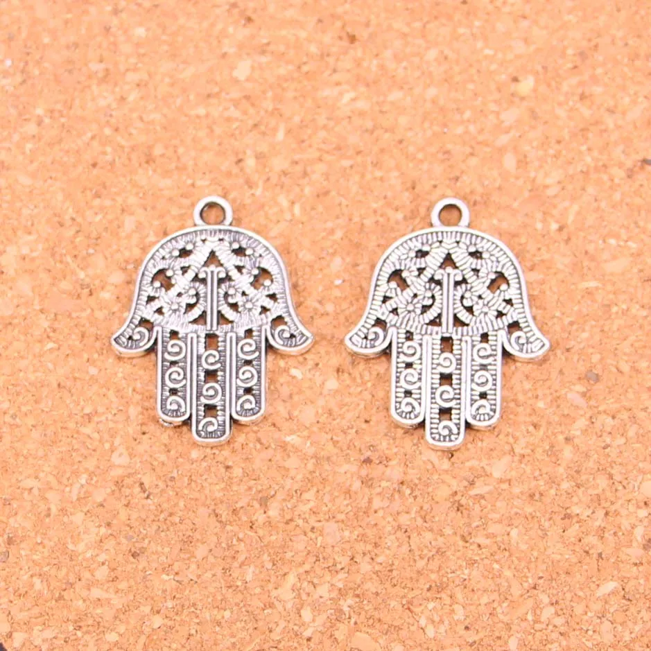 Wholesale 10pcs Fashion Antique silver hamsa palm protection charms