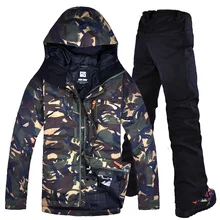 Лыжный костюм мужской зимний теплый и ветрозащитный водостойкий Спорт на открытом воздухе снежные виды спорта популярный бренд лыжное снаряжение лыжные куртки и брюки