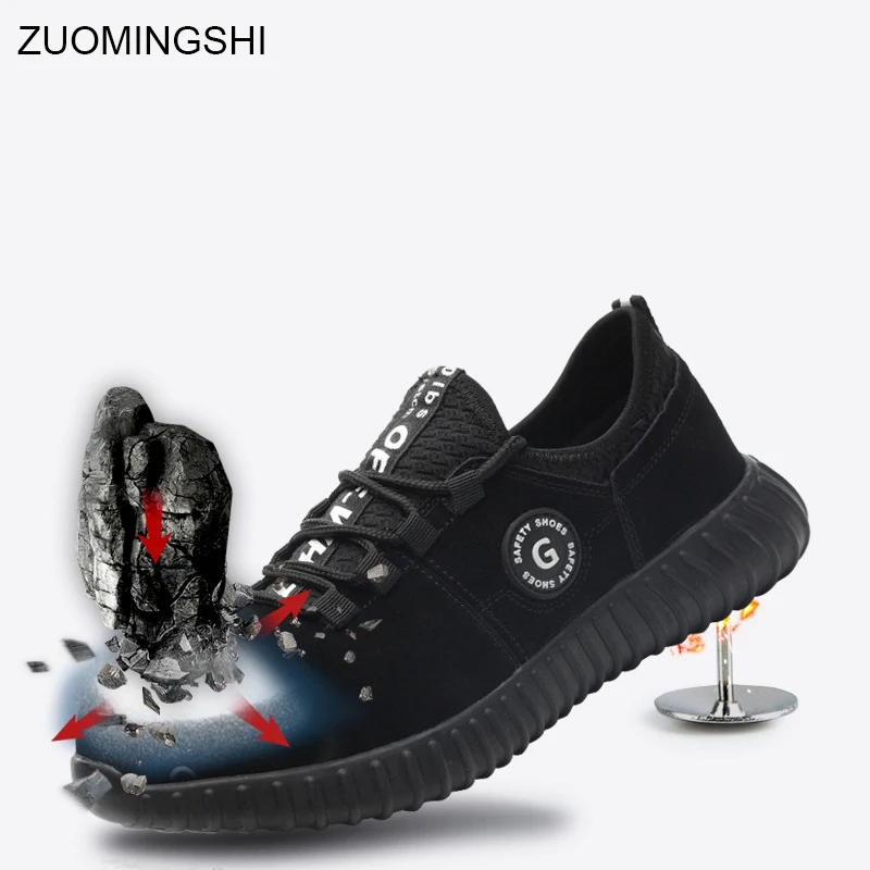 

Fashion safety Shoes Men Bot Work Shoes Men's Work Boots Steel Toe Bot Men Breathable Safety Boots Men Safety Sneakers