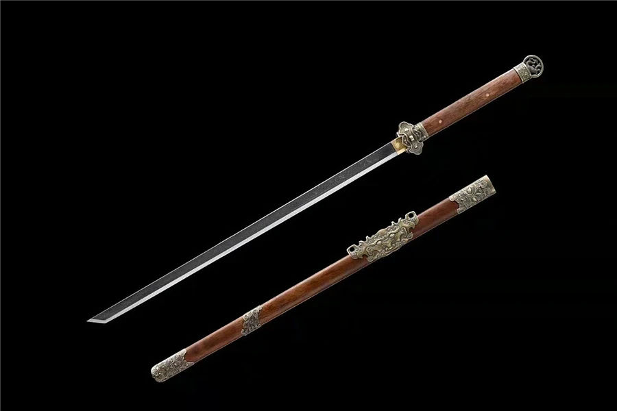 Chinese Tang Dynasty Sword Folded Pattern Steel Blade Sharp Katana China Kung Fu Sword Battle Dao