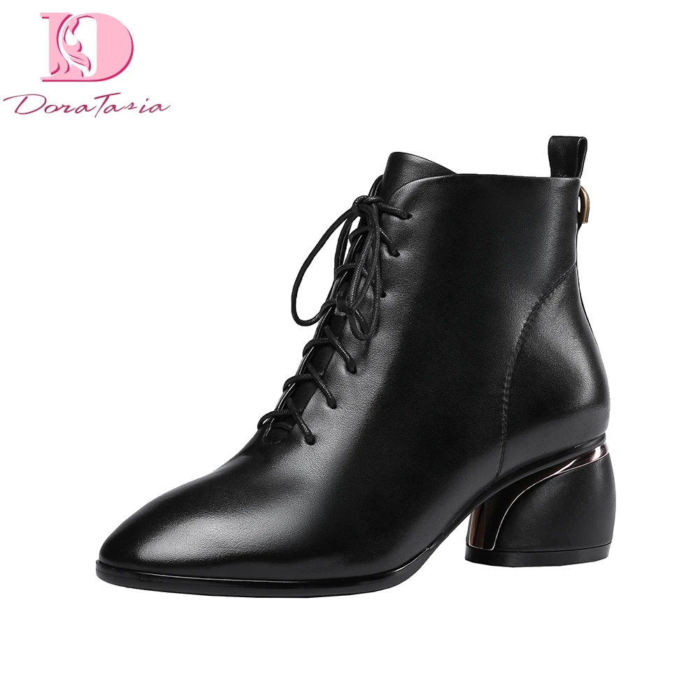 

Doratasia Brand Design Natural Cow Genuine Leather Boots Women Shoes Fashion Design Eleagnt Shoes Woman Ankle Boots