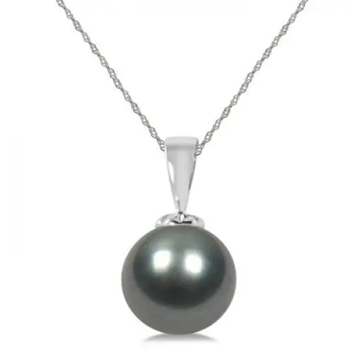 

Jewelr 006457 HUGE NATURAL SOUTH SEA GENUINE BLACK 11MM PEARL PENDANT AAA